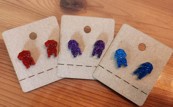 Dachshund Stud Earrings Laser Cut Acrylic Handmade Earrings