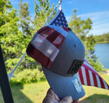 Vote Felon Trump 2024 Flag Trucker Cap Hat with Leather Patch