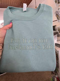 Put it on my husband's tab Embroidered Crewneck Sweatshirt