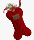 Personalized Christmas Stockings, Leather Patch Name Stockings, Laser Engraved Christmas Knit Socks