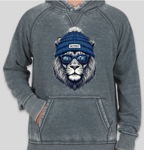 Lion with Detroit Beanie Hoodie
