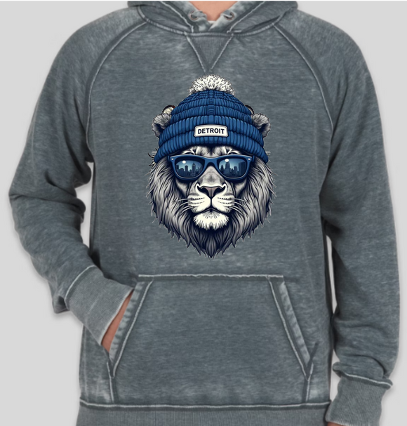 Lion with Detroit Beanie Hoodie
