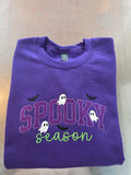 Spooky Season Glitter Applique Embroidered Sweatshirt