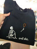 Well Shit Skeleton Balloon Embroidered Sweatshirt