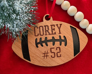 Sports Personalized Stocking Tag/Ornament Laser cut and engraved