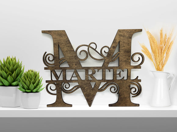 Laser Cut Wood Monogram