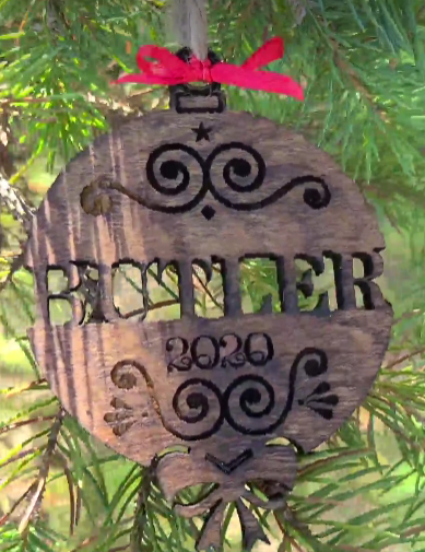 Personalized Laser Cut and Engraved Wood Ornament