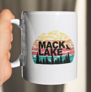 Mack Lake Distressed Circle Coffee Mug